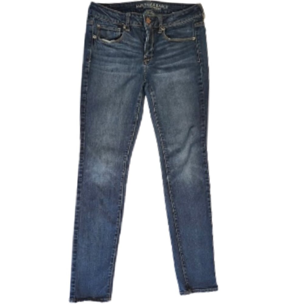 AMERICAN EAGLE Skinny Stretch Blue Denim Jeans - Women's 8 Regular